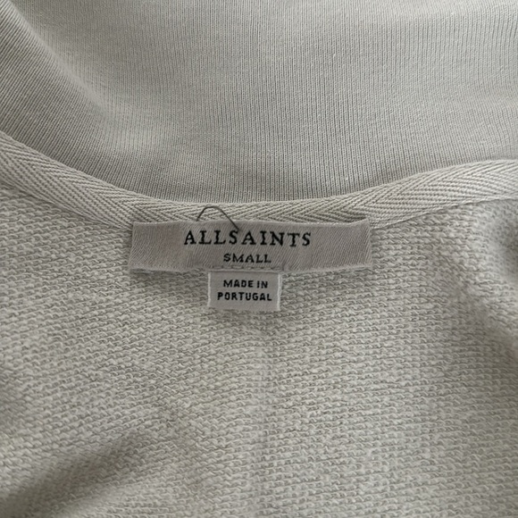 AllSaints Brooke Knit Jacket Hoodie Sweatshirt Wrap Ivory White Oversized Small - Picture 3 of 8